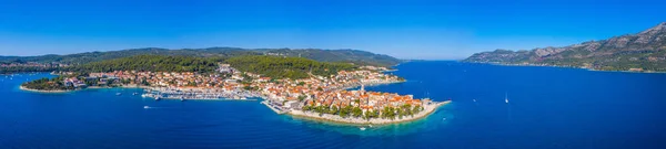 Letecký Pohled Chorvatské Město Korcul — Stock fotografie