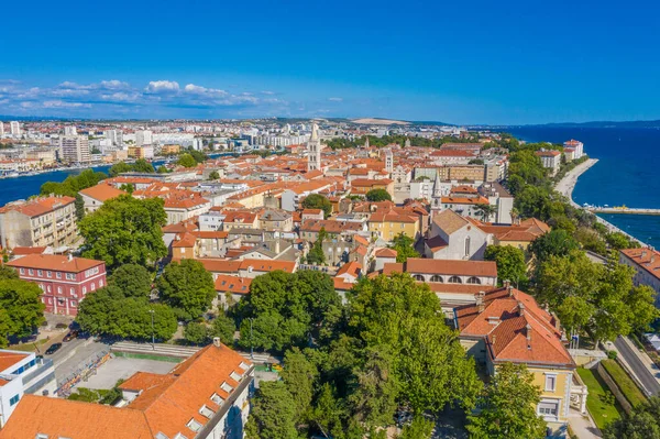 Vista Aérea Cidade Croata Zadar — Fotografia de Stock