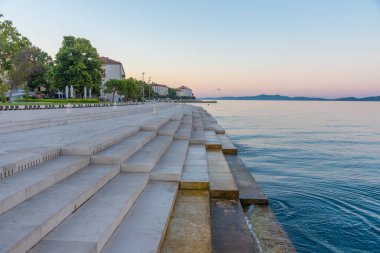 Hırvat kenti Zadar 'da Deniz Organı Gündoğumu manzarası kuruldu