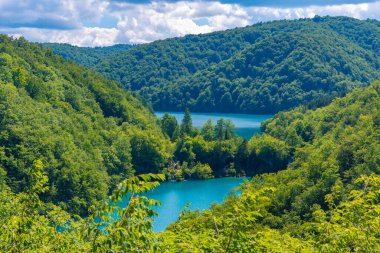 Havadan görünümü Hırvatistan Plitvice Gölleri Milli Parkı