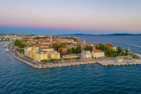 Sunset Aerial View Croatian Town Zadar — Stock Photo, Image