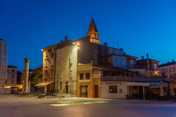 Visão Noturna Praça Petar Zoranic Zadar Croácia — Fotografia de Stock