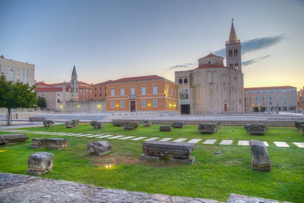 Zonsopgang Uitzicht Zeleni Trg Plein Zadar Kroatië — Stockfoto