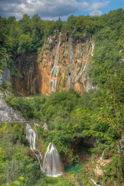 Veliki Slap Waterfall Plitvice Lakes National Park Croatia — Stock Photo, Image
