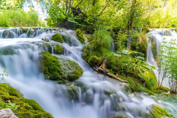 Waterfall Plitvice Lakes National Park Croatia — стоковое фото