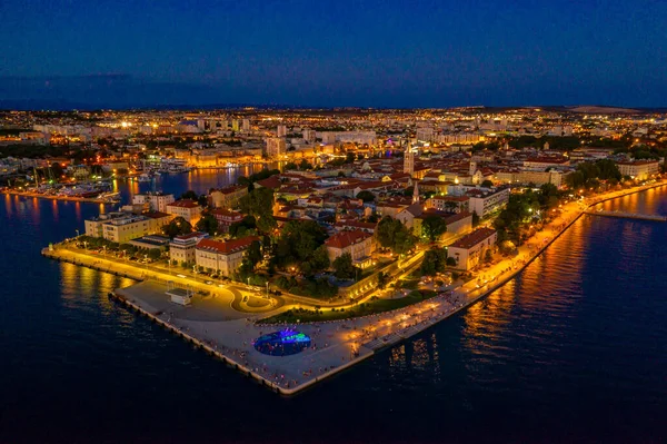 Sunset Aerial View Croatian Town Zadar — Stock Photo, Image