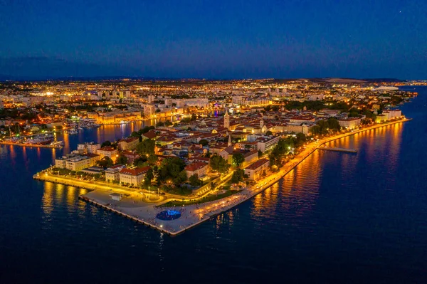 Sunset Aerial View Croatian Town Zadar — Stock Photo, Image