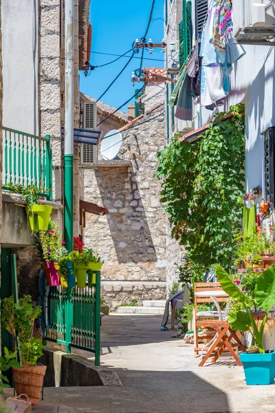 Old Narrow Street Old Town Sibenik Croatia — стоковое фото