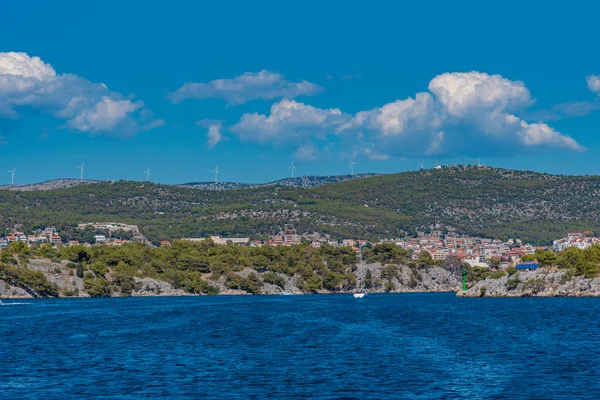 Κανάλι Sveti Ante Που Συνδέει Σίμπενικ Την Αδριατική Θάλασσα Κροατία — Φωτογραφία Αρχείου