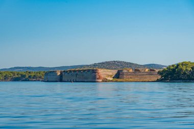 Hırvatistan 'ın Sibenik kentindeki Aziz Nicholas kalesi