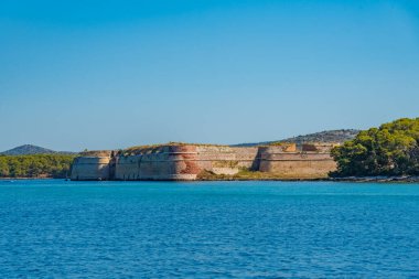 Hırvatistan 'ın Sibenik kentindeki Aziz Nicholas kalesi