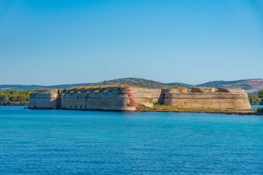 Hırvatistan 'ın Sibenik kentindeki Aziz Nicholas kalesi