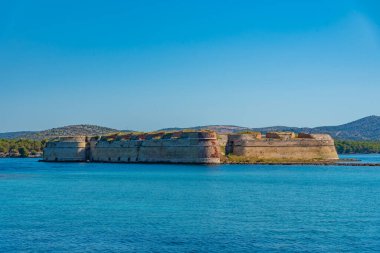 Hırvatistan 'ın Sibenik kentindeki Aziz Nicholas kalesi