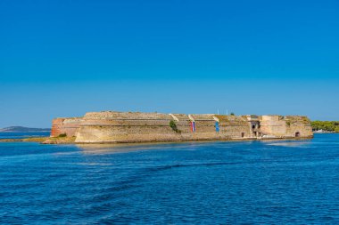 Hırvatistan 'ın Sibenik kentindeki Aziz Nicholas kalesi