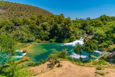 Hırvatistan 'daki Krka Ulusal Parkı' nda şelaleler