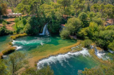 Hırvatistan 'daki Krka Ulusal Parkı' nda şelaleler
