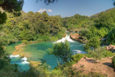 Hırvatistan 'daki Krka Ulusal Parkı' nda şelaleler