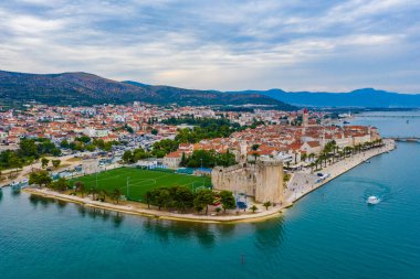 Hırvat kenti Trogir 'in hava manzarası
