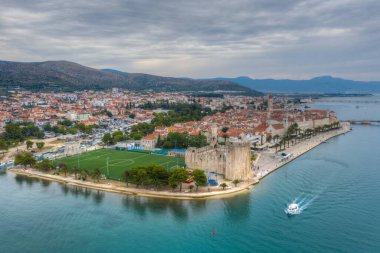 Hırvat kenti Trogir 'in hava manzarası