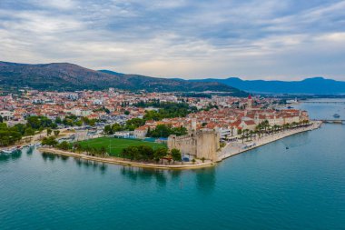 Hırvat kenti Trogir 'in hava manzarası