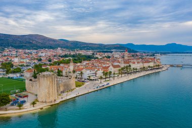 Hırvat kenti Trogir 'in hava manzarası