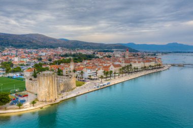Hırvat kenti Trogir 'in hava manzarası