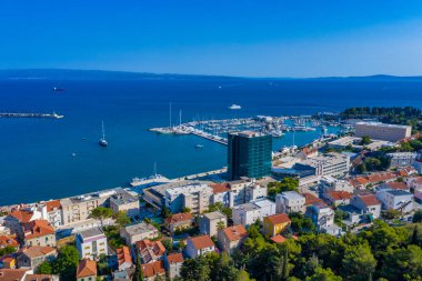 Hırvat kenti Split 'te marina manzarası
