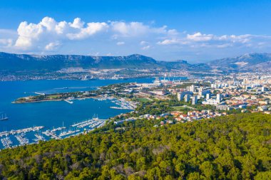 Hırvat kenti Split 'te marina manzarası