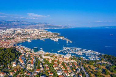 Hırvat kenti Split 'te marina manzarası