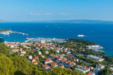 Hırvat kenti Split 'te marina manzarası