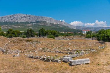 Hırvatistan 'ın Split kenti yakınlarındaki antik Salona kalıntıları