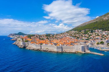 Hırvat kasabası Dubrovnik 'in hava manzarası
