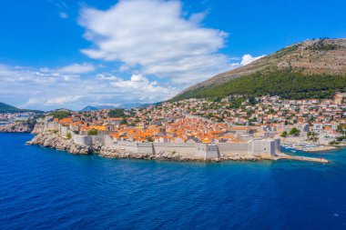 Hırvat kasabası Dubrovnik 'in hava manzarası