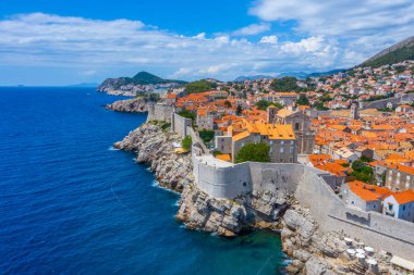 Hırvat kasabası Dubrovnik 'in hava manzarası