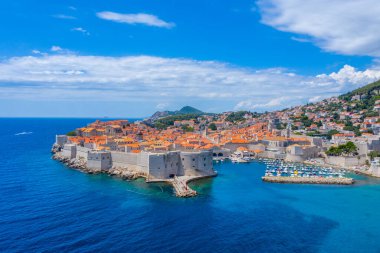 Hırvat kasabası Dubrovnik 'in hava manzarası