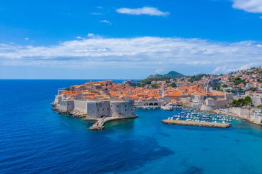 Hırvat kasabası Dubrovnik 'in hava manzarası