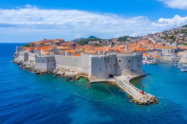 Hırvat kasabası Dubrovnik 'in hava manzarası