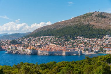 Hırvat kasabası Dubrovnik 'in hava manzarası
