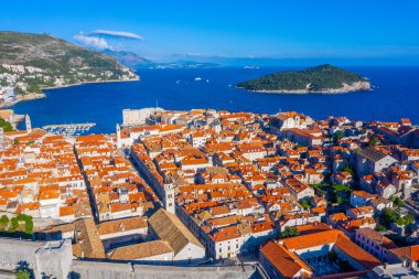 Eski Hırvat kasabası Dubrovnik 'in hava manzarası