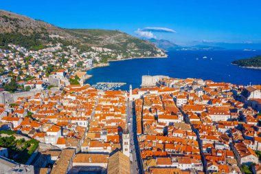 Eski Hırvat kasabası Dubrovnik 'in hava manzarası