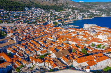 Eski Hırvat kasabası Dubrovnik 'in hava manzarası