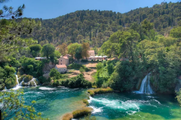 Hırvatistan 'daki Krka ulusal parkında su değirmeni