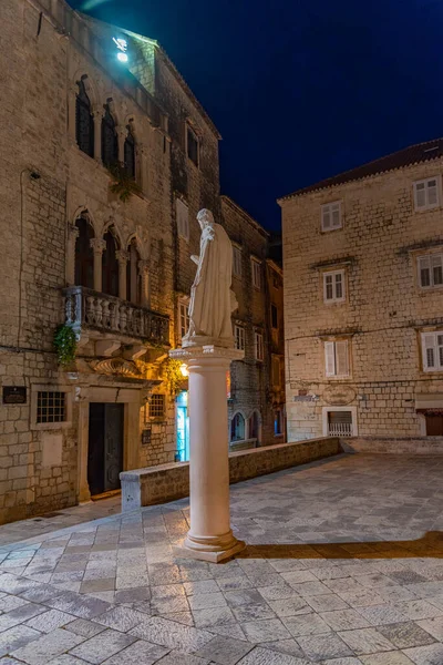 Vista Nocturna Del Palacio Cippiko Trogir Croacia — Foto de Stock