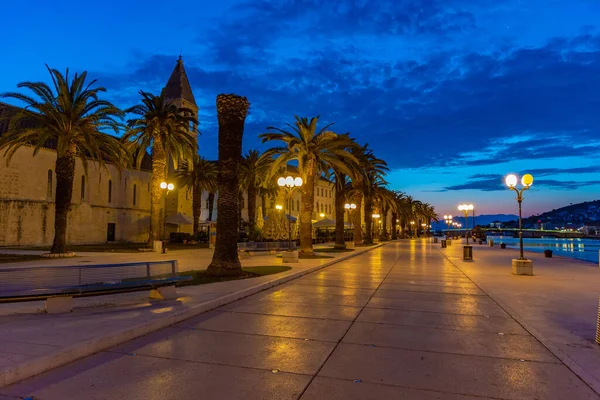 Salida Del Sol Vista Del Paseo Marítimo Trogir Croacia —  Fotos de Stock