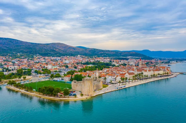 Flygfoto Över Kroatiska Staden Trogir — Stockfoto