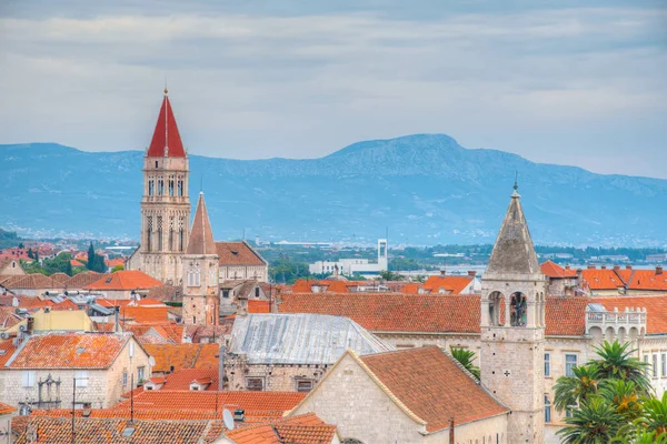 Hırvat Kasabası Trogir Kırmızı Çatıları — Stok fotoğraf