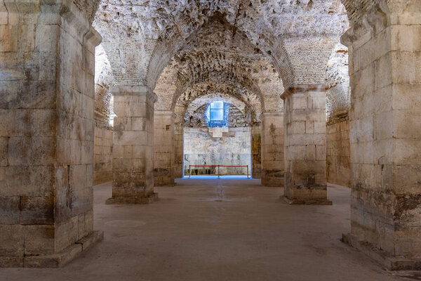 Stone vaults of Diocletian's Palace in Croatian city Split