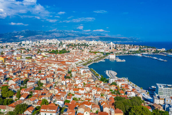 Aerial view of Croatian city Split