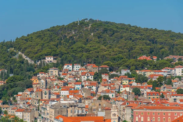 Vista Aerea Della Collina Marjan Che Domina Centro Storico Spalato — Foto Stock