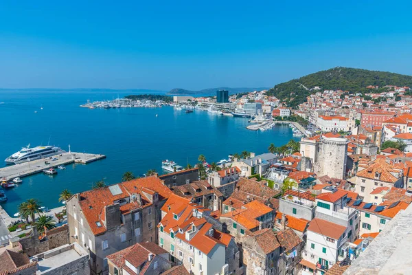 Vue Aérienne Colline Marjan Surplombant Vieille Ville Split Croatie — Photo